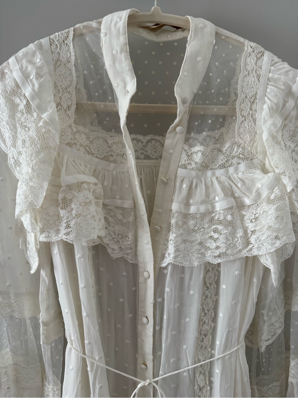 Zimmermann Silk and Lace Vintage-Inspired Sheer Lace Maxi Dress in Ivory - Picture 3 of 10